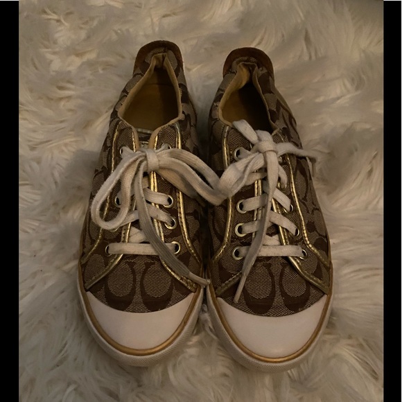Coach Shoes - COACH BARRETT tennis gold shoes size 6